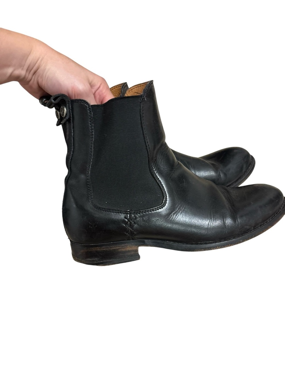 Vintage Frye Black Leather Chelsea Ankle Boots Size 6.5B